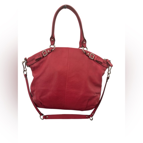 The Coach 18641 Madison Leather Lindsey Satchel Shoulder Bag in Saffron/Fuchsia - Picture 2 of 12